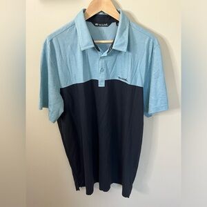 Travis Mathew Spooky Season Golf Polo Two Tone Navy Blue Size XL